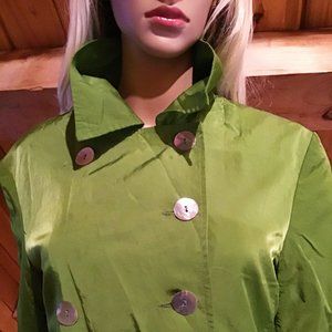 Hugo Buscati Lime Green Shimmer Trench